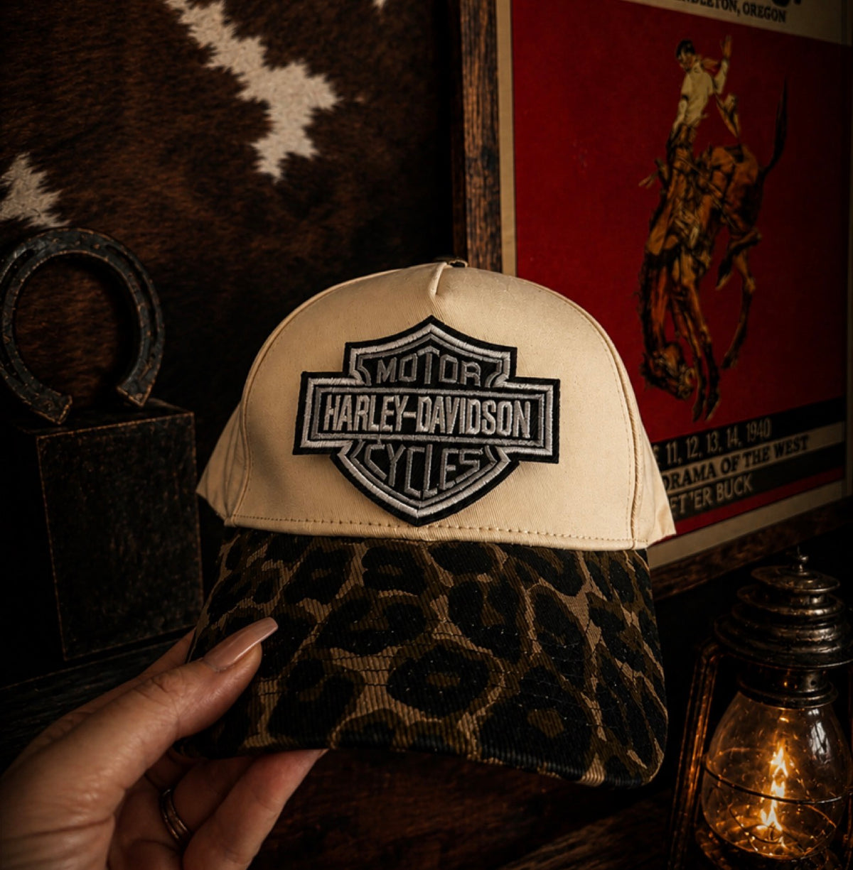 HD Leopard Trucker Hat- OG/BLACK/GREY