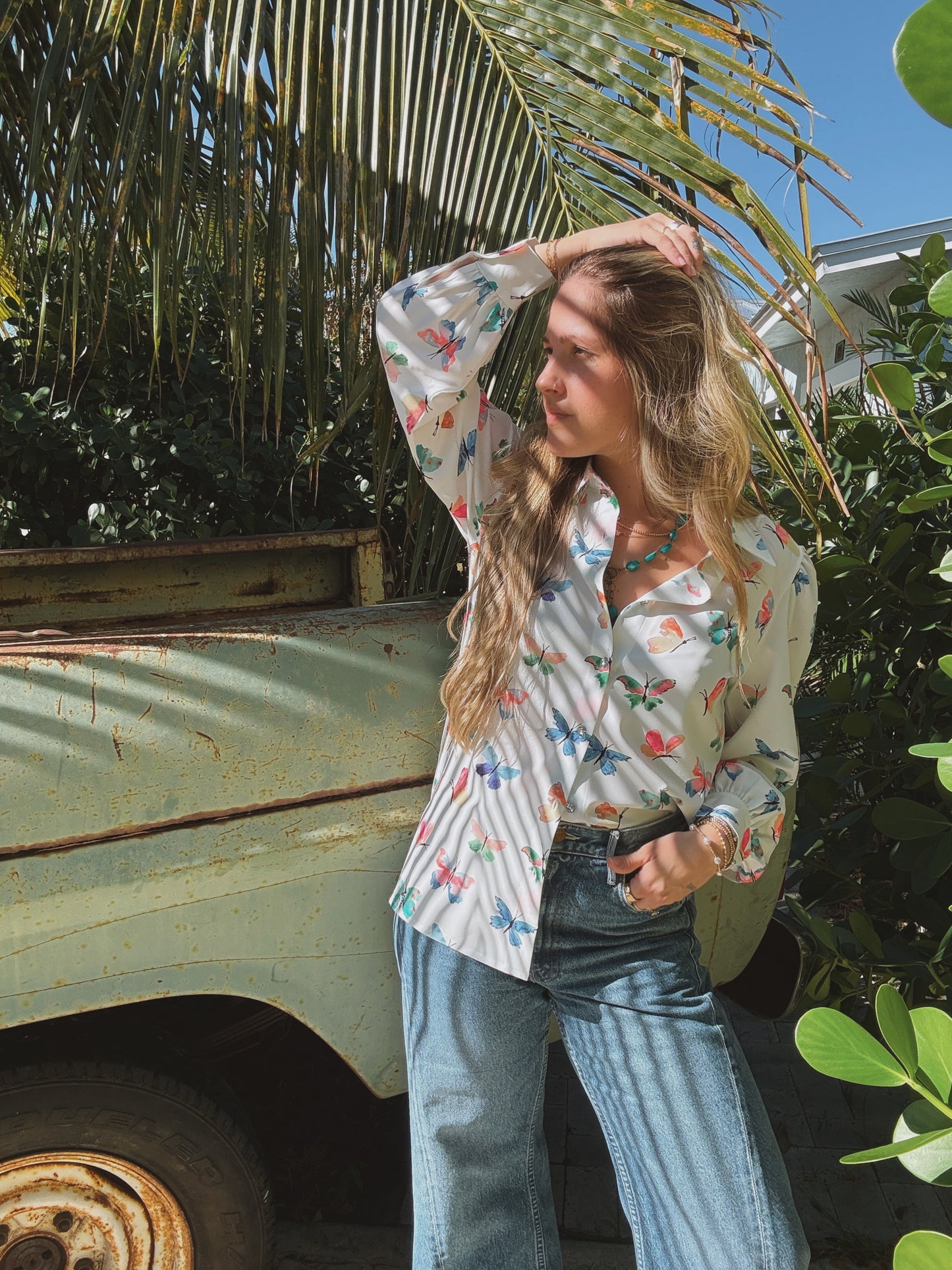 Eyes Without a Face Butterfly Button Up Blouse