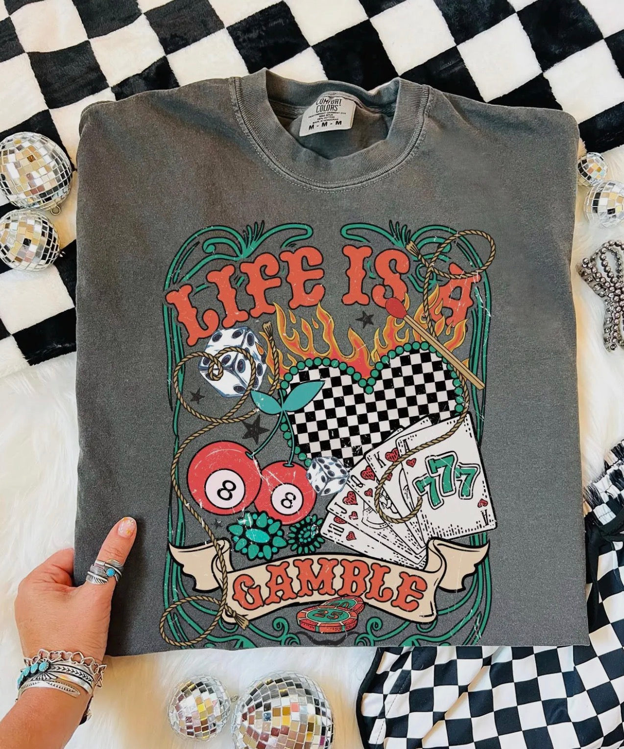 Life is a gamble graphic tee