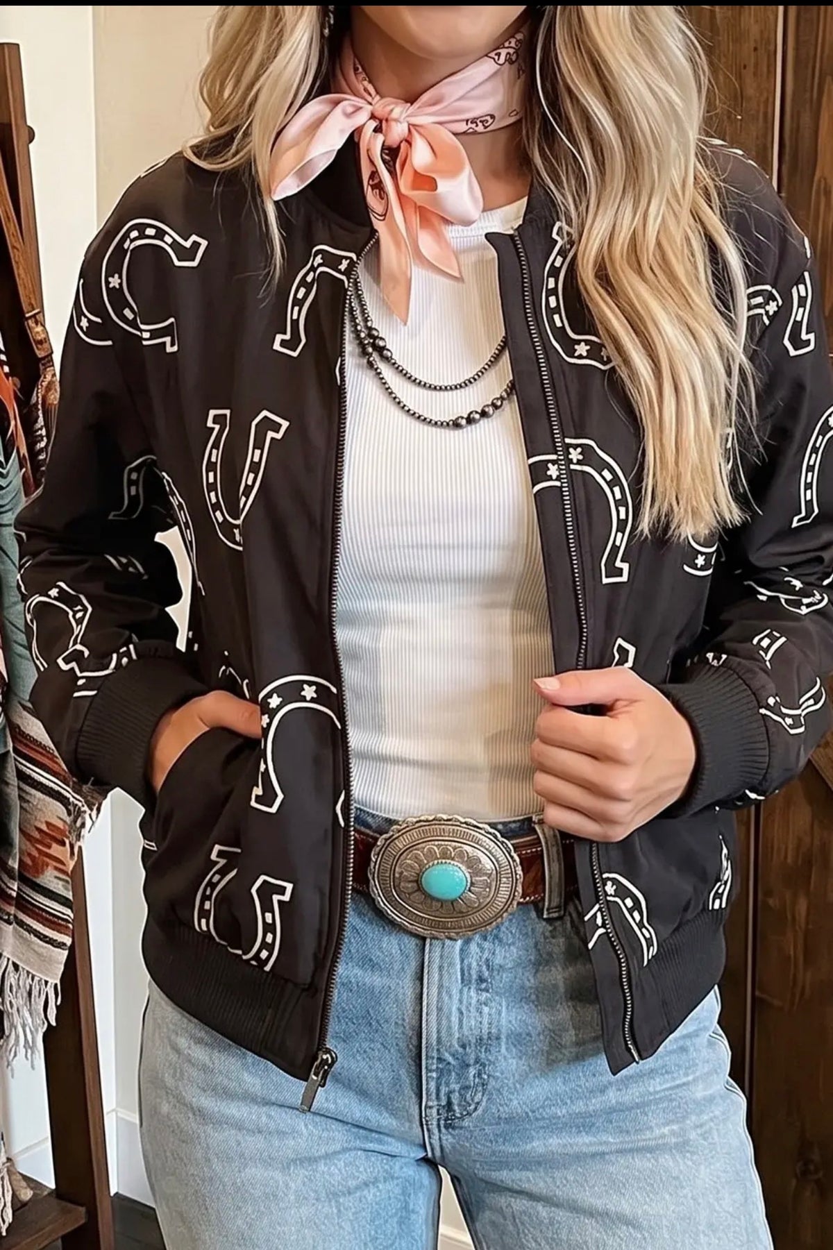 Horseshoe bomber jacket