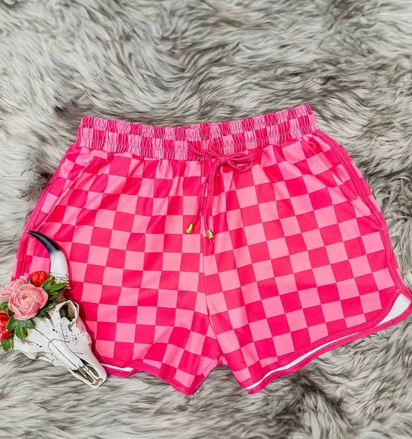 Pink checkered short