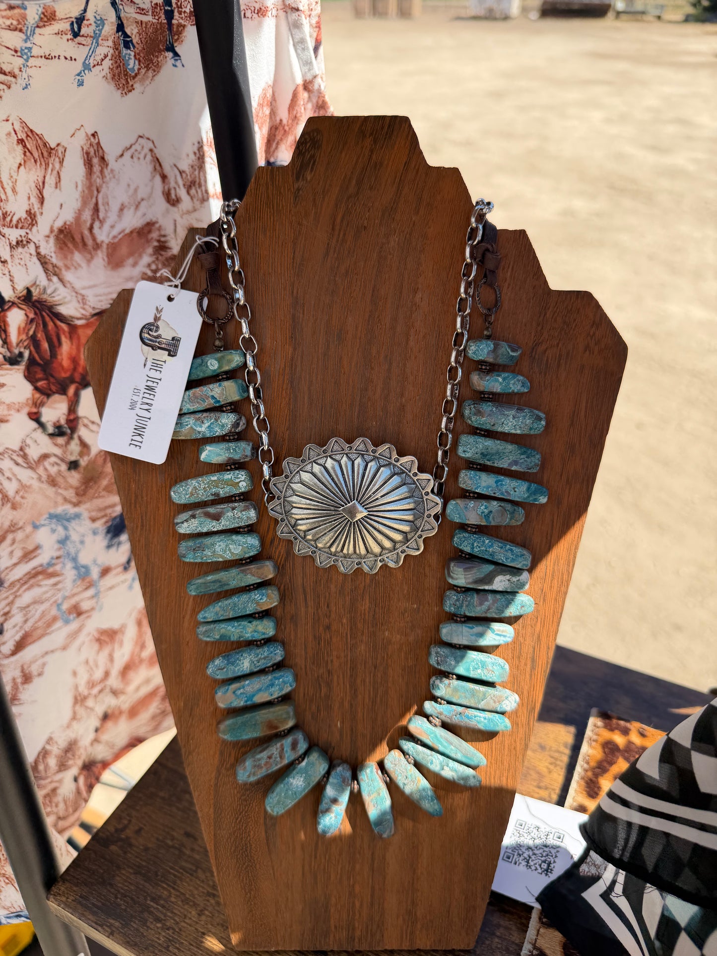 Turquoise slab necklace