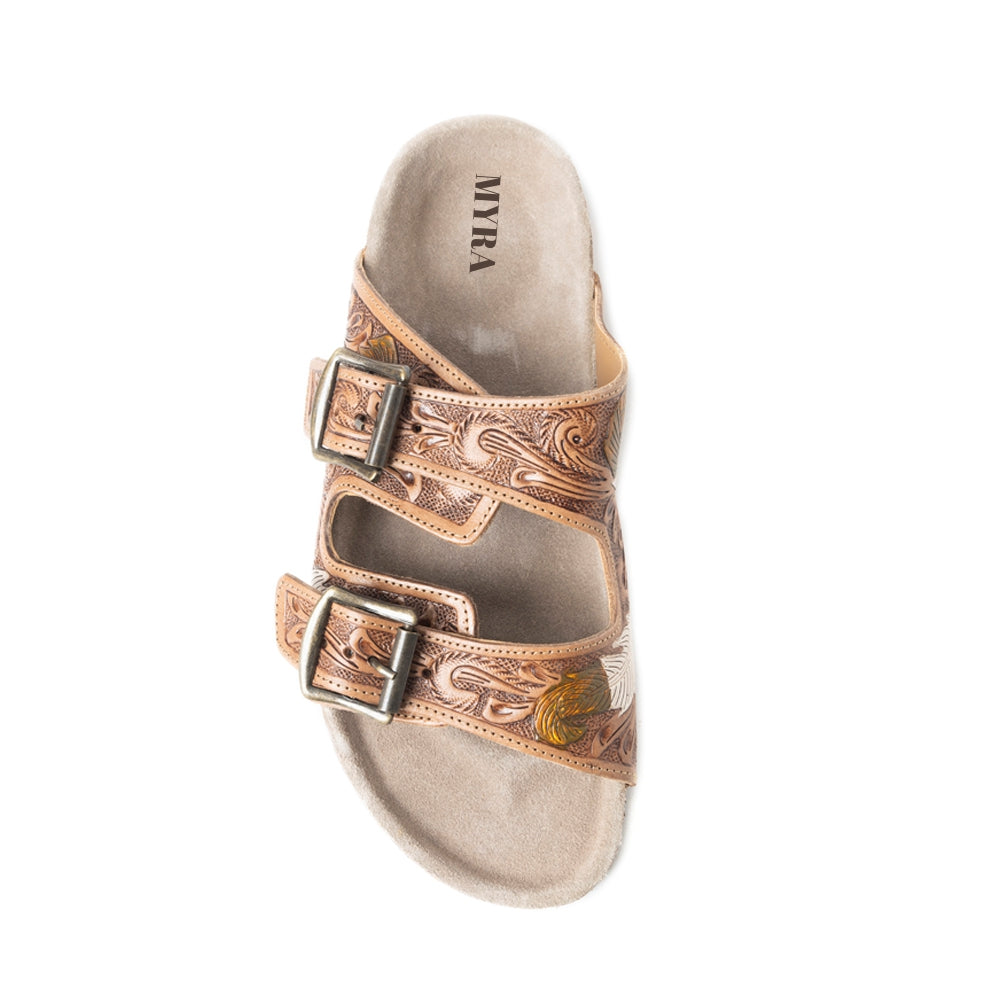 Falling Feather Sandals In Dark Brown