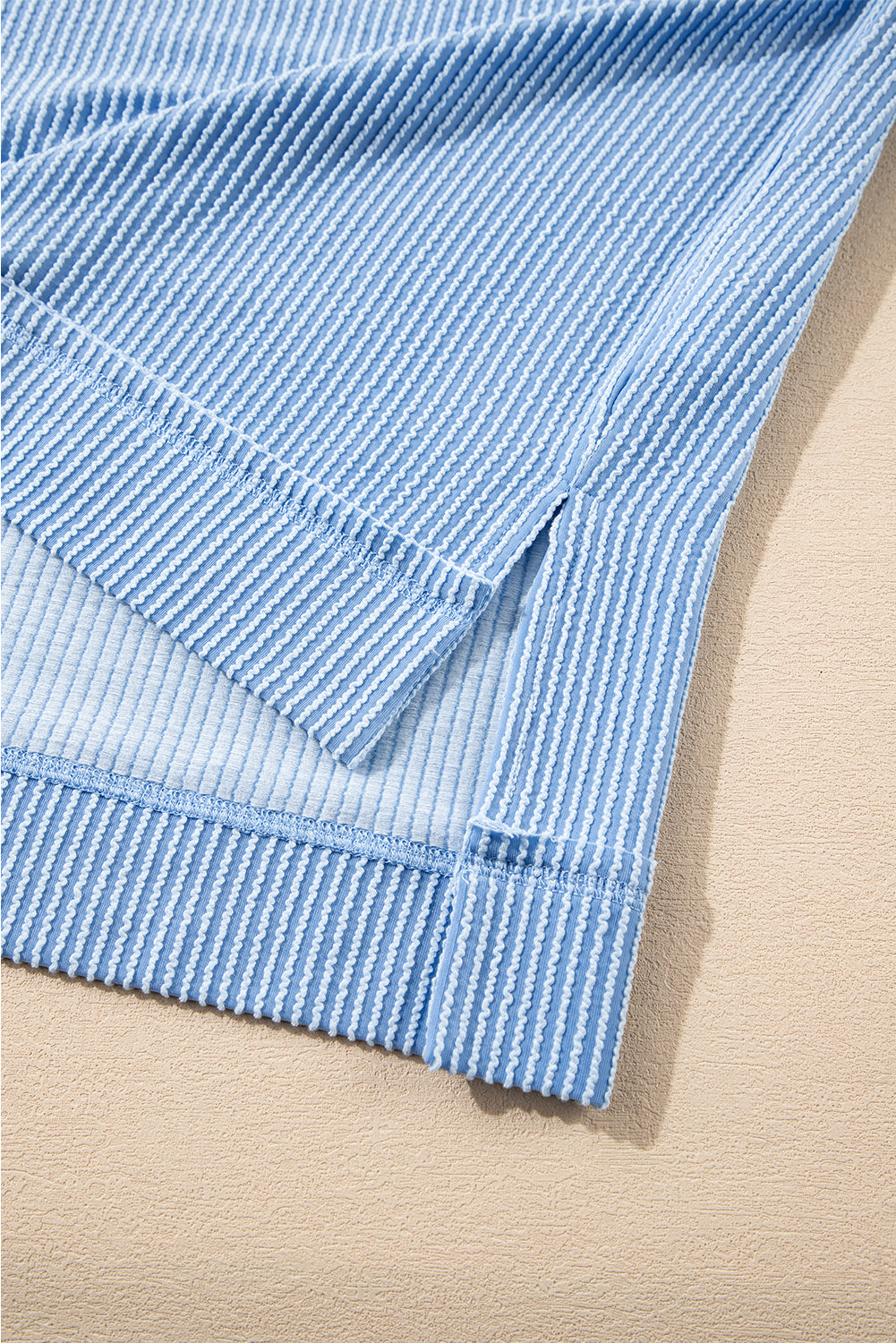 Mist Green Corded Bishop Sleeve Pullover and Ruffle Mini Skirt Set