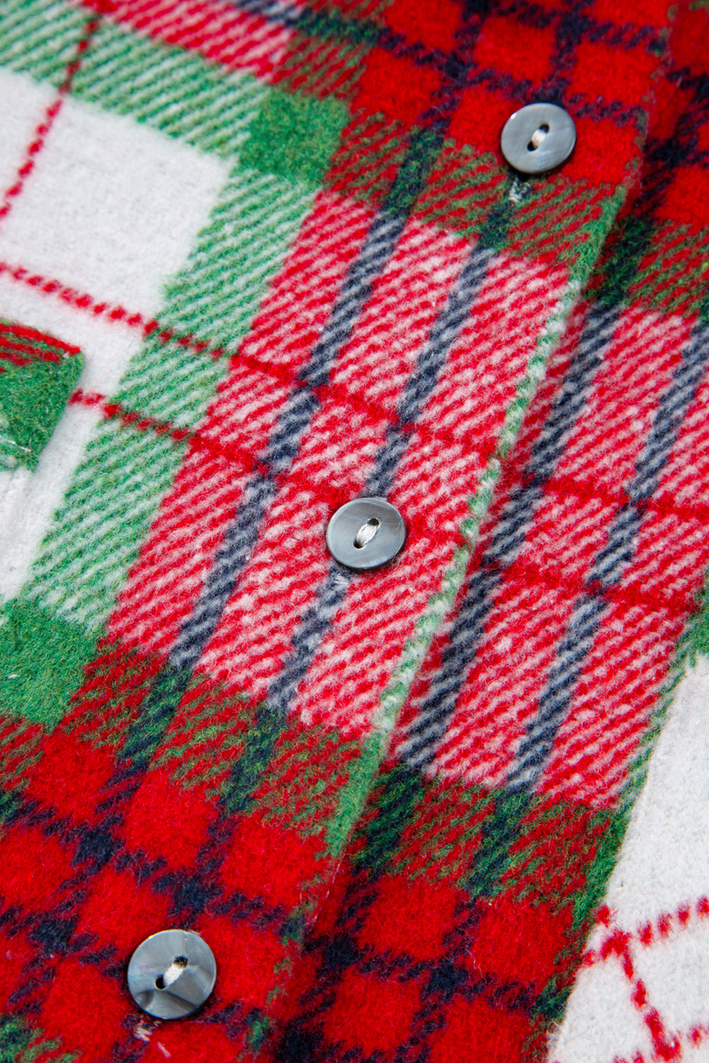 Red Christmas Plaid Casual Flannel Shacket