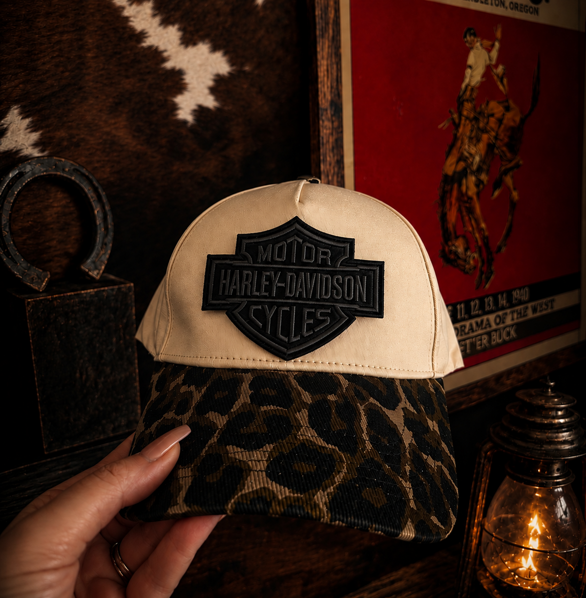 HD Leopard Trucker Hat- OG/BLACK/GREY