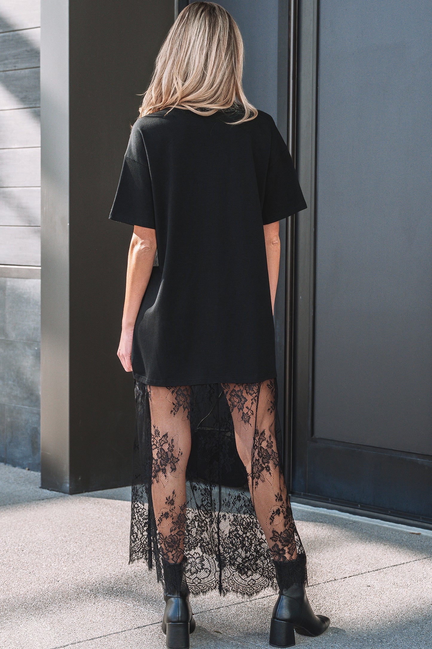 Lace T-Shirt Maxi Dress