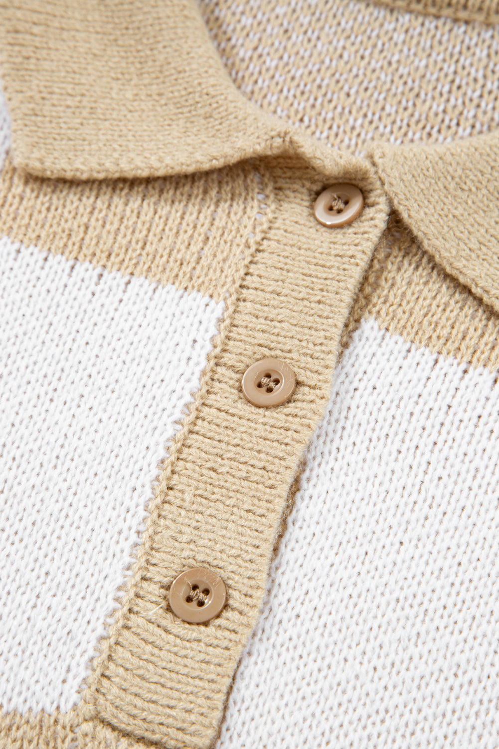 Mist Green Checkered V-Neck Collared Pullover Sweater