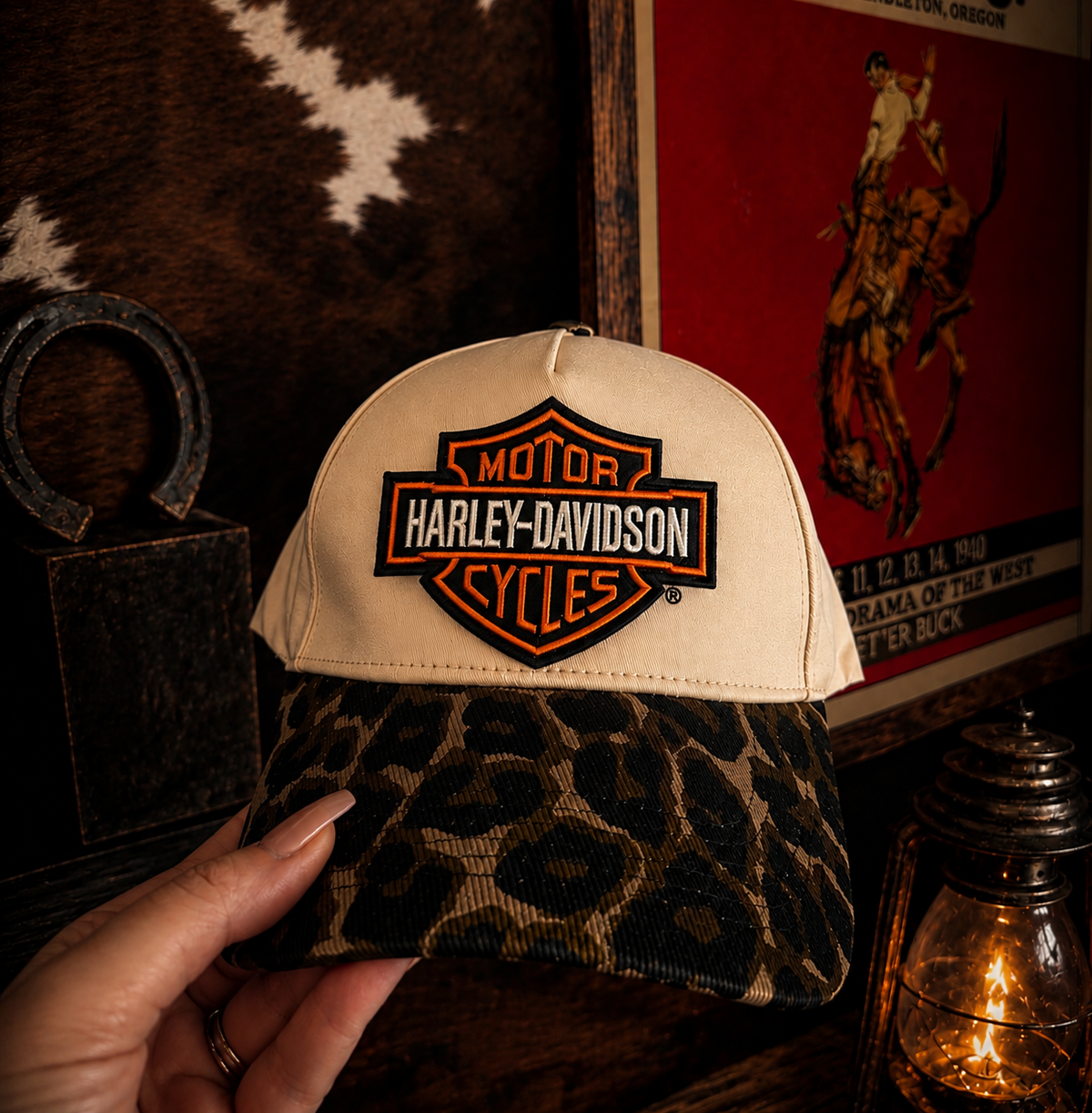 HD Leopard Trucker Hat- OG/BLACK/GREY