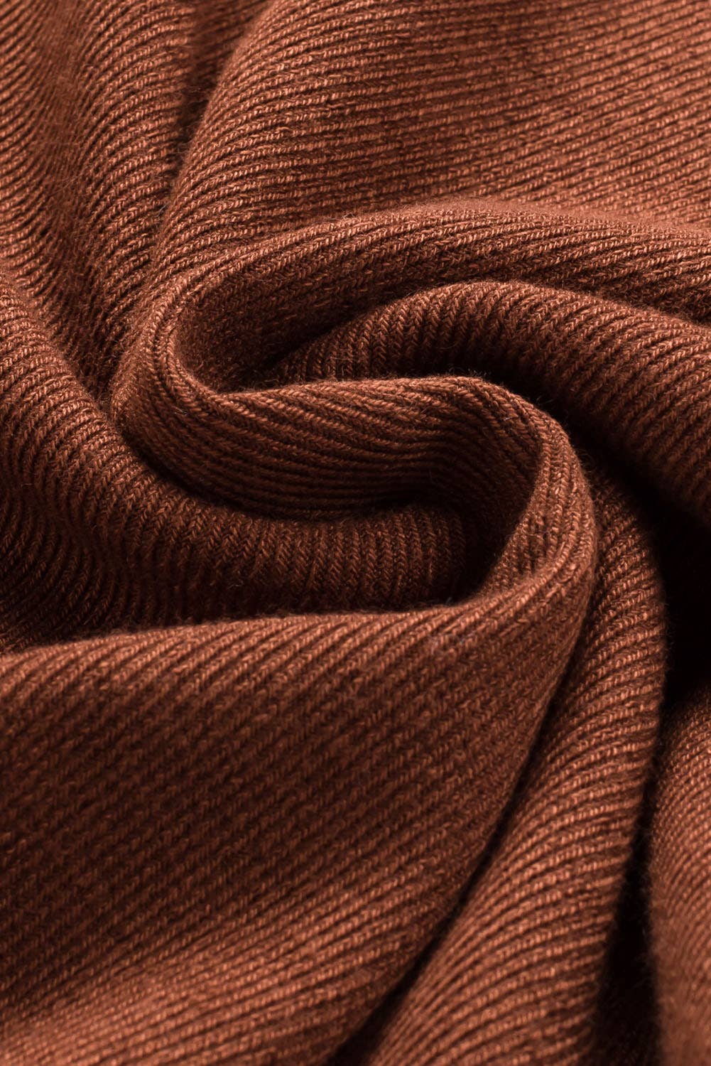 Ribbed Peekaboo Cutout Long Sleeve Top: Brown / 70%Polyester+25%Cotton+5%Elastane / S