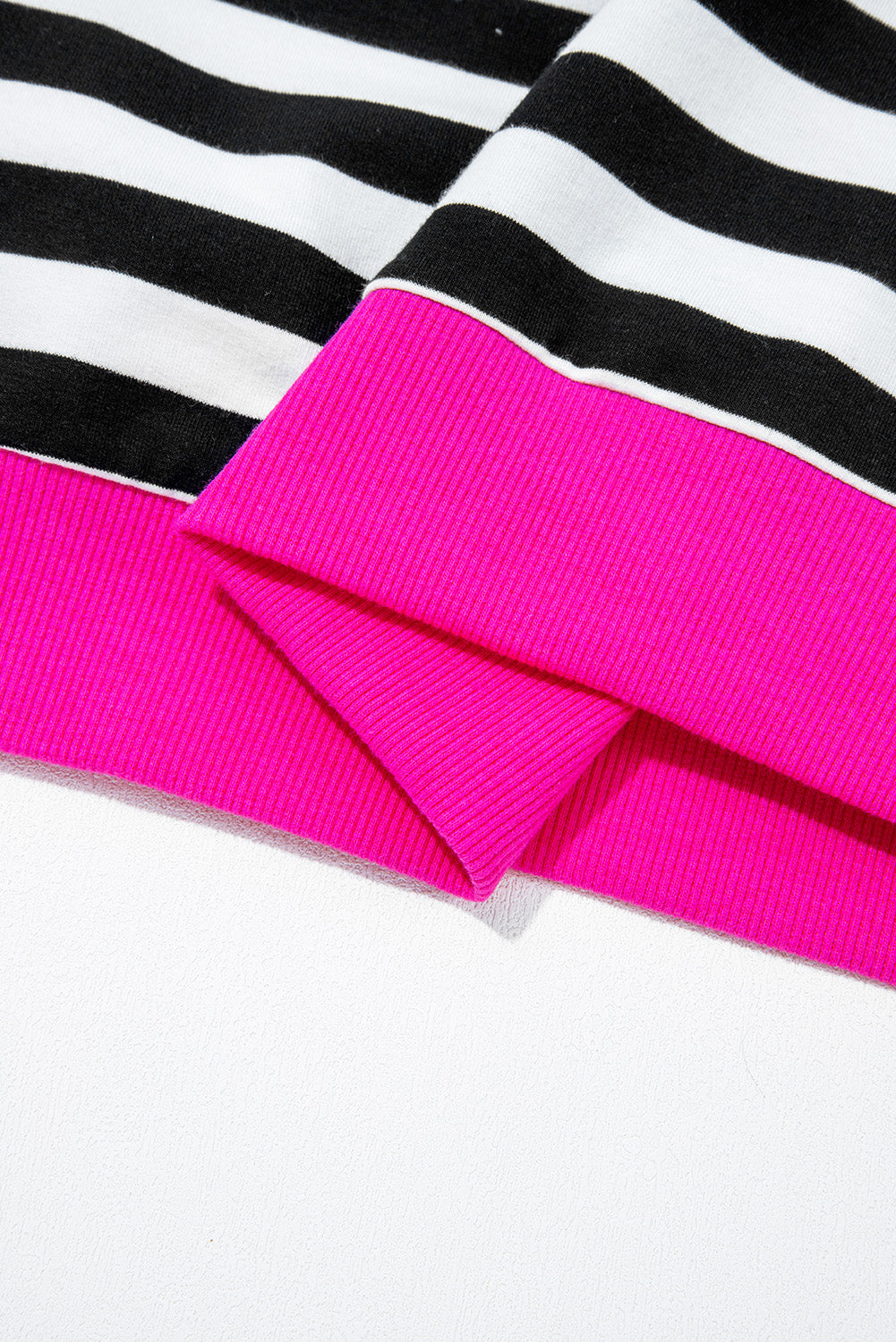 Gray Stripe Contrast Trim Long Sleeve Top and Shorts Set