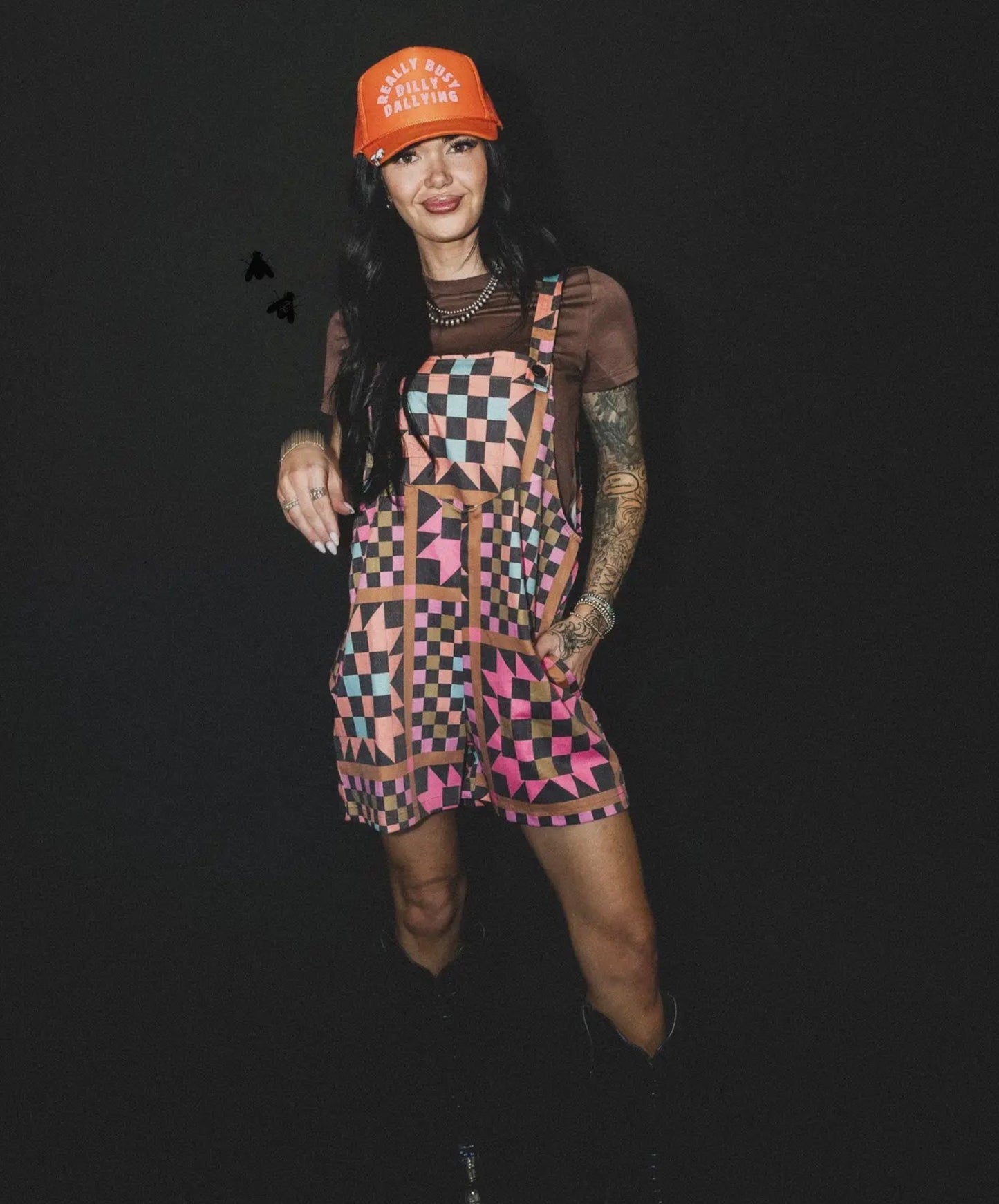 Punchy Patchwork Romper shorts