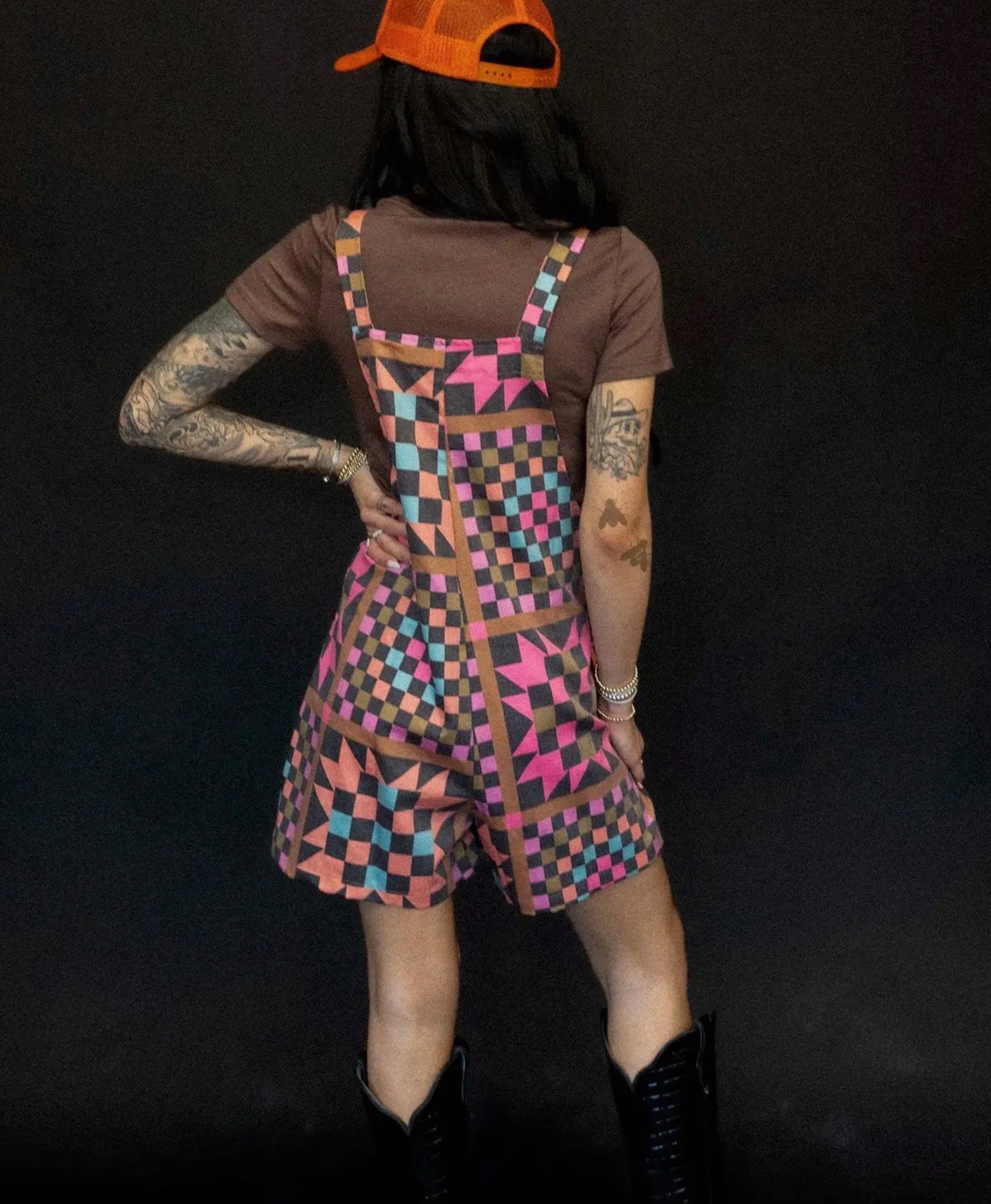 Punchy Patchwork Romper shorts