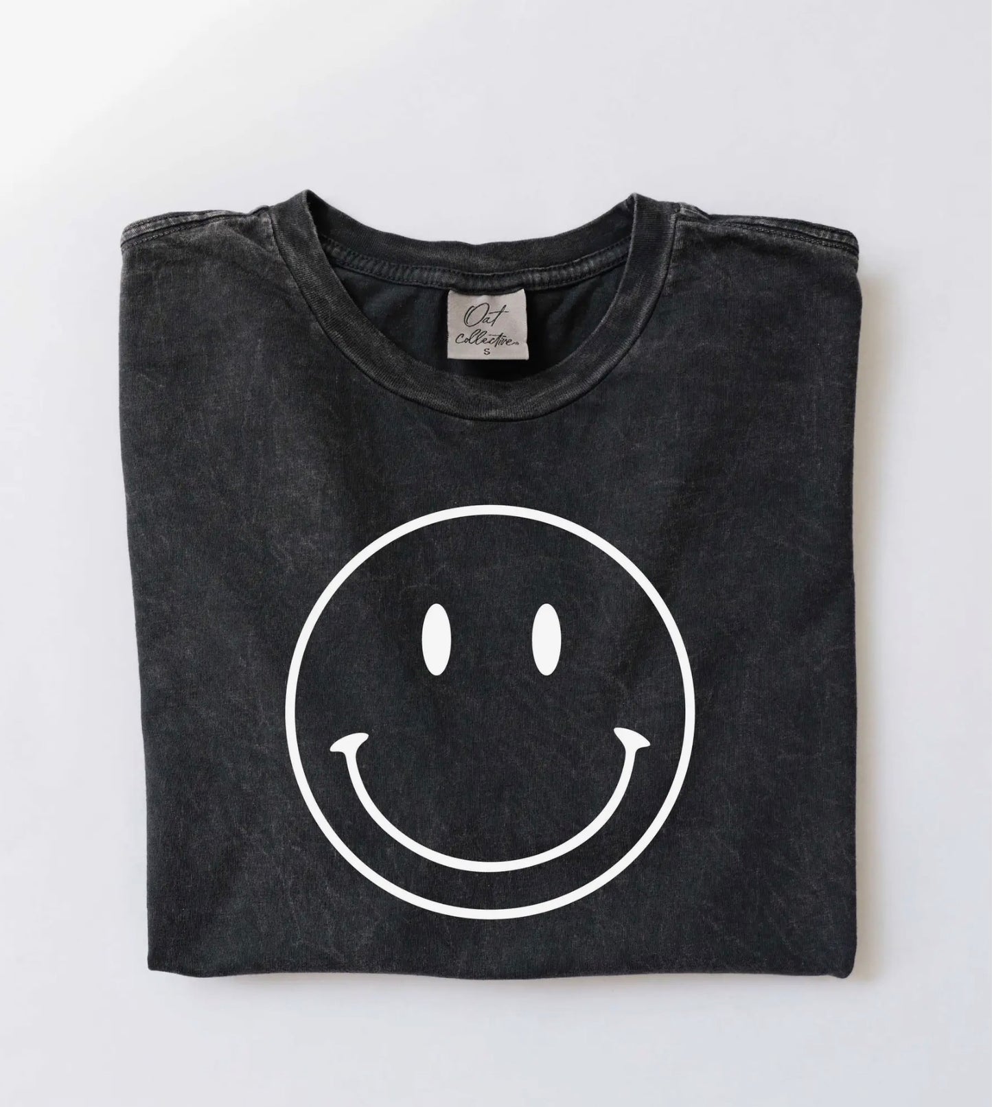 Smiley Black Mineral WashGraphic Tee