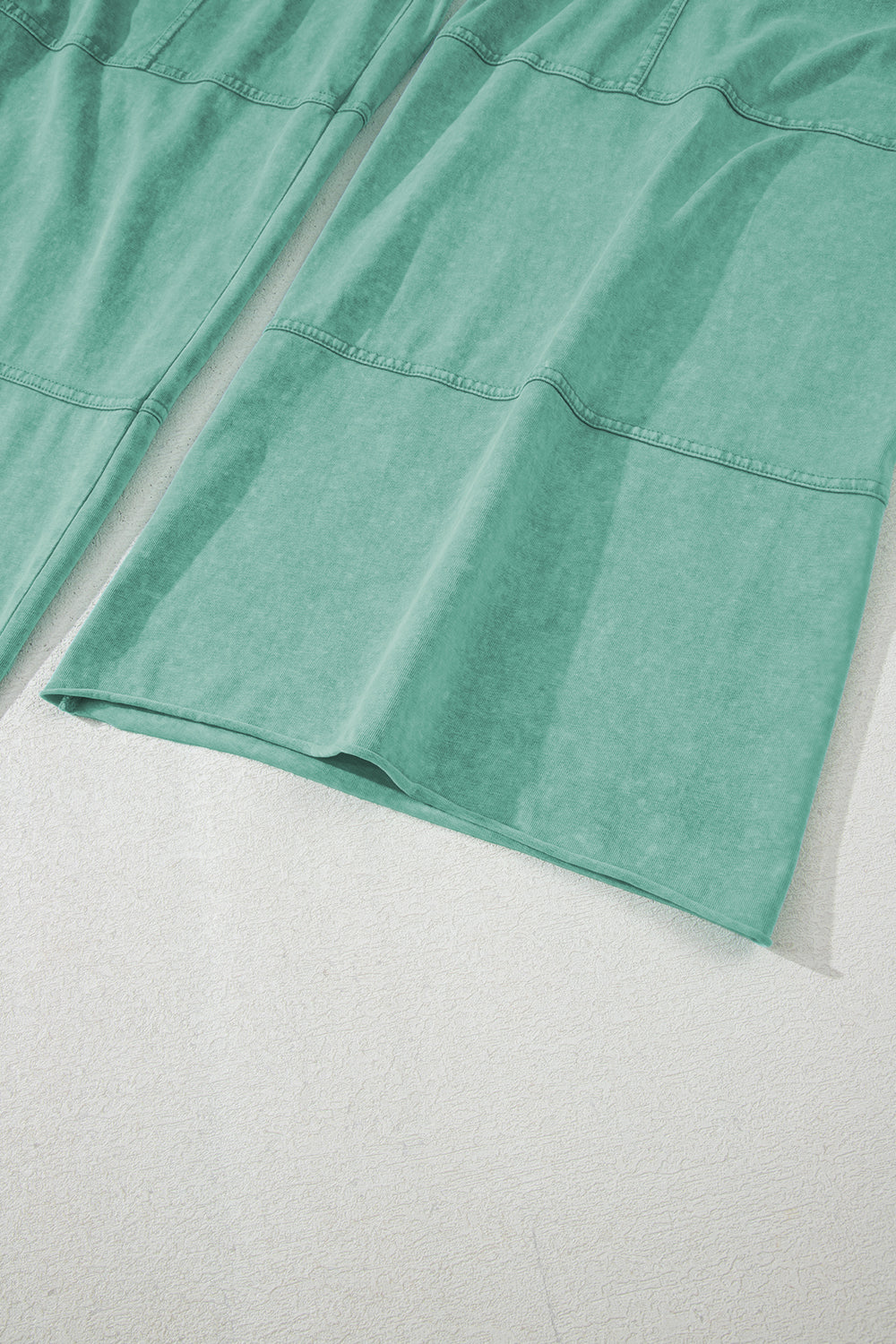 Black Mineral Wash Exposed Seam Wide Leg Cargo Pants