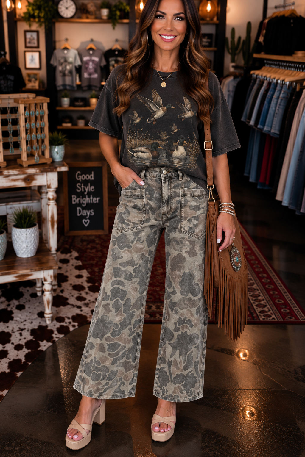 Camo Ankle Jeans