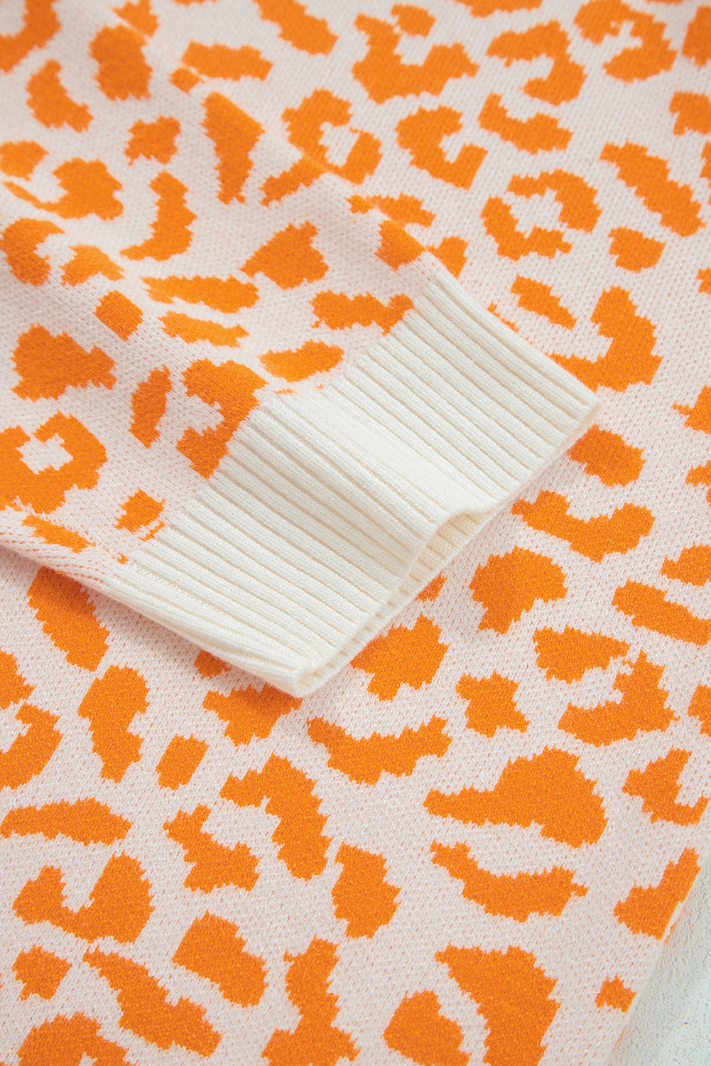 Khaki Leopard Drop Shoulder Knitted Cardigan