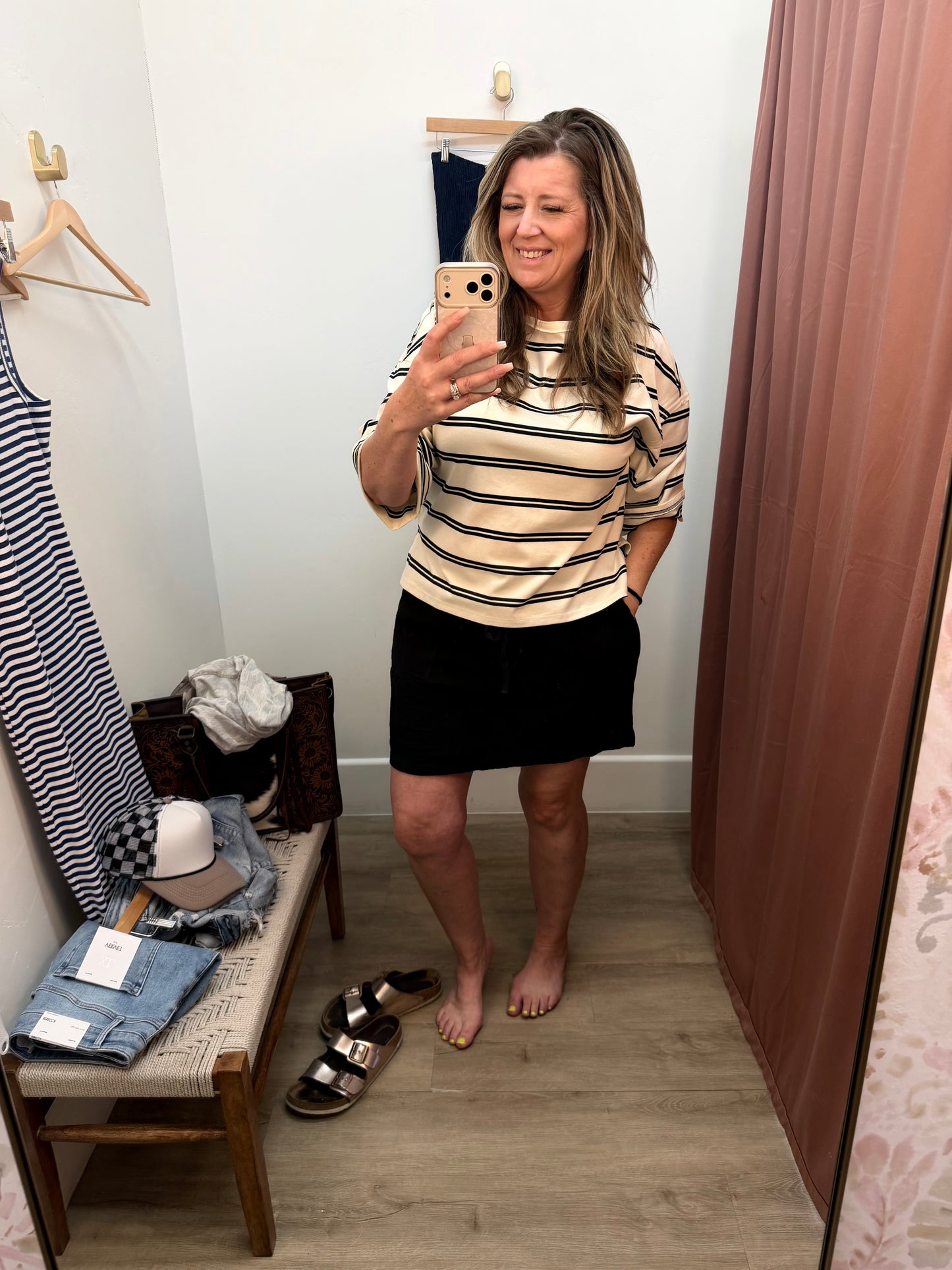 (PREORDER) Black and cream stripe top