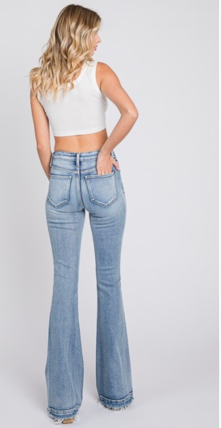 Petra 153 mid rise frayed hem trouser