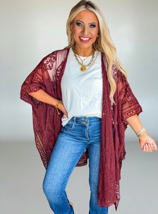 Rust Lace Kimono