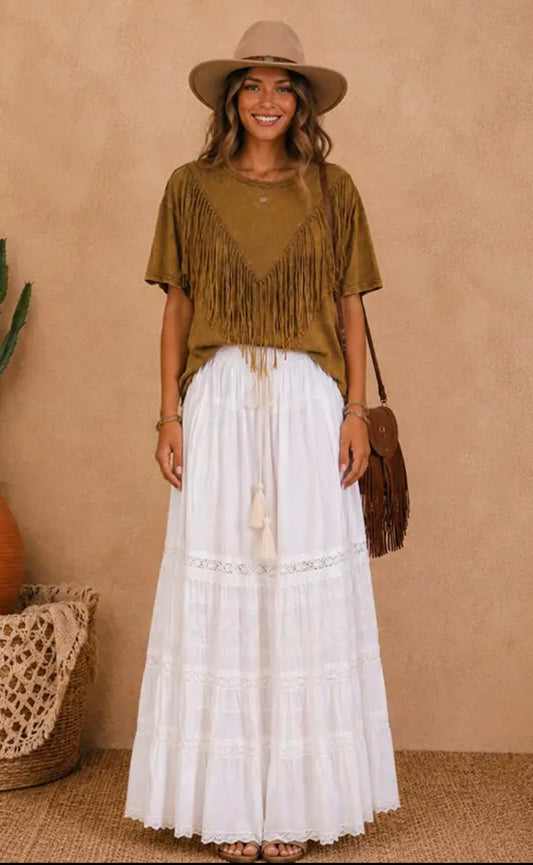 (PREORDER) Olive Fringe top