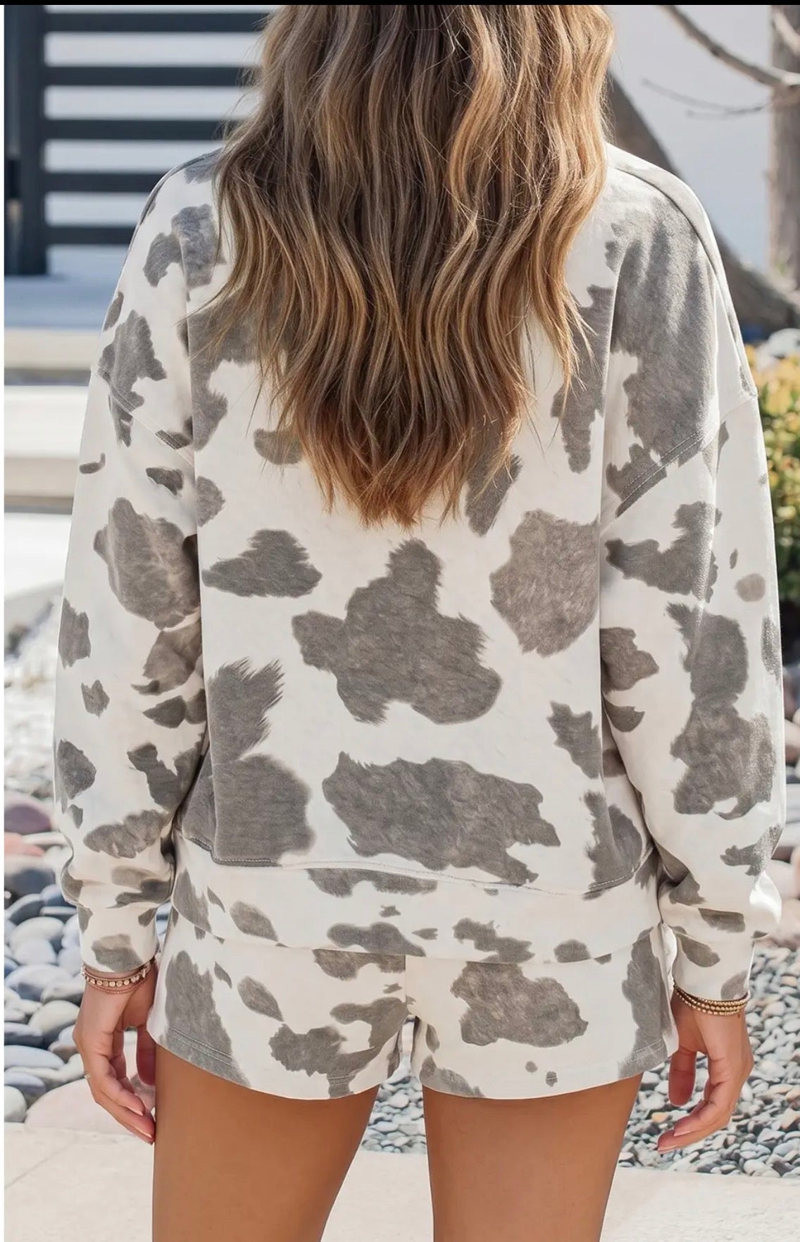 (PREORDER) Cow Print short set- REG & PLUS SIZE