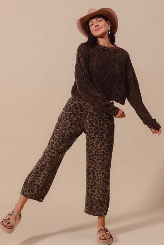Leopard Barrel Jeans