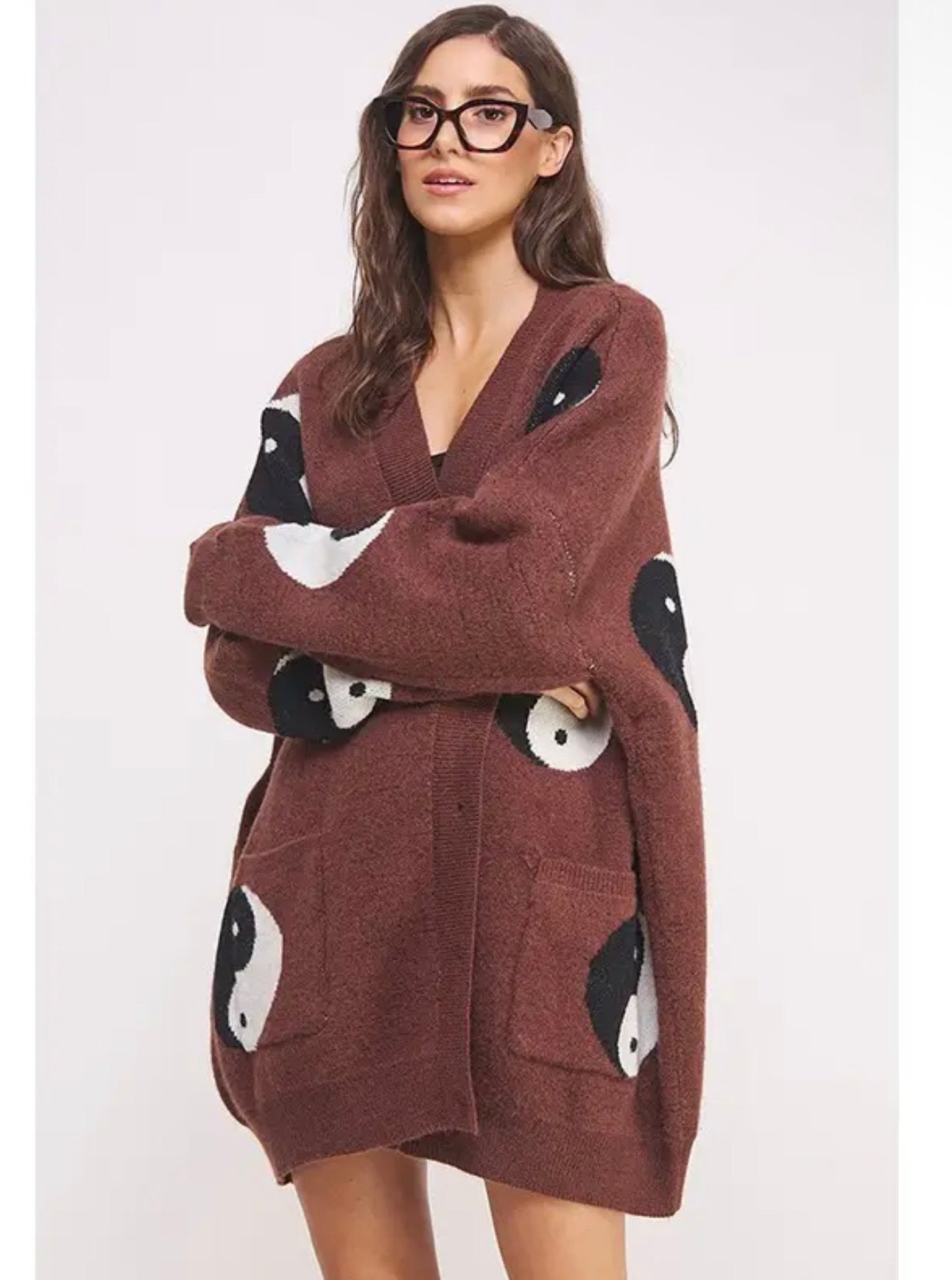 Yin Yang Oversized Cardigan