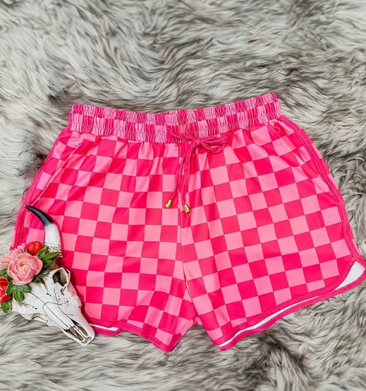 Pink checkered short