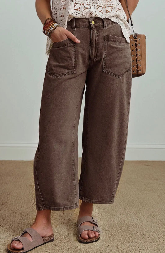 Coffee Break Ankle Barrel Jean **Preorder **