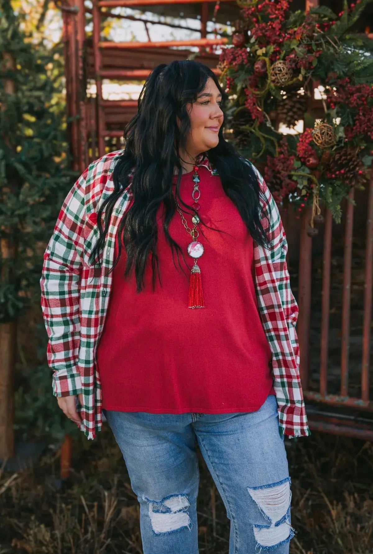 ONE24 Santa’s coming to town Flannel button up