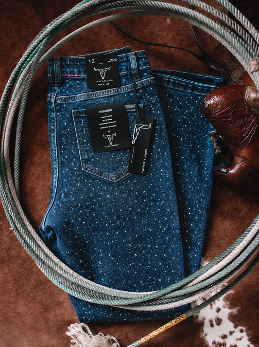 L&B Boyfriend Rhinestone Jeans (28IN Inseam)