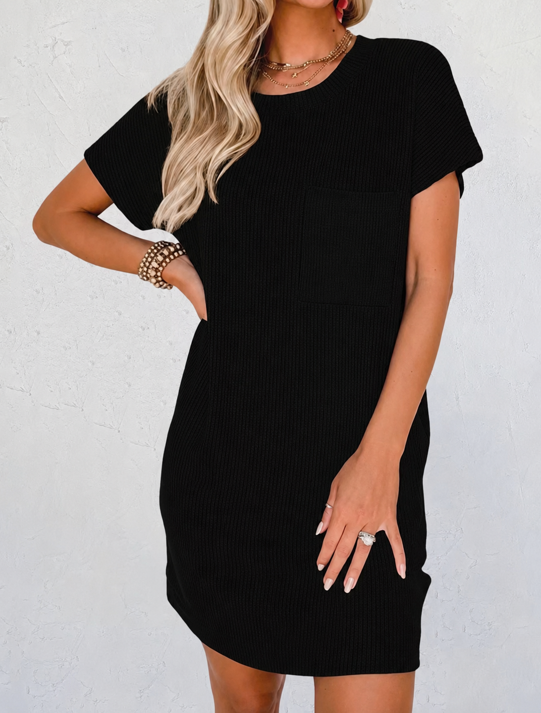 Ribbed maxi short dress