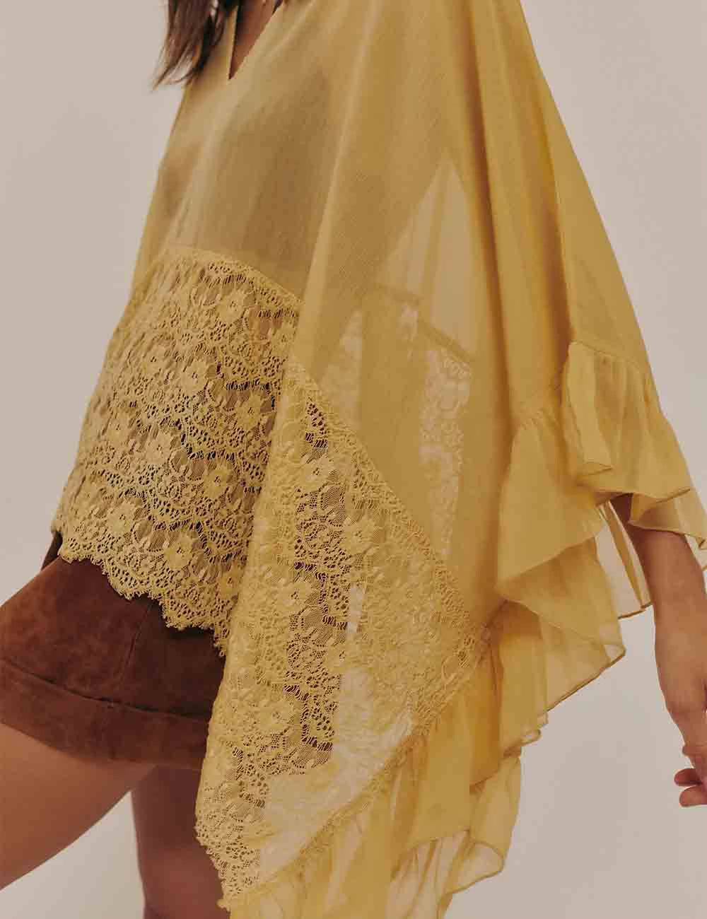 Lace Bat wing blouse