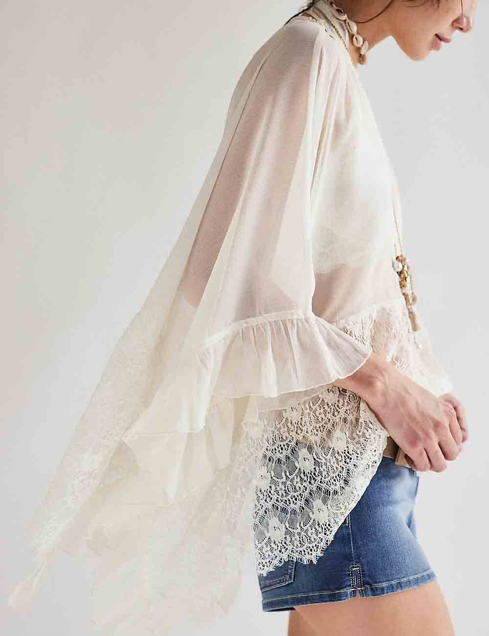 Lace Bat wing blouse