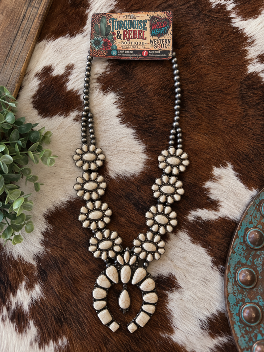 Squash blossom necklace- 2 color options