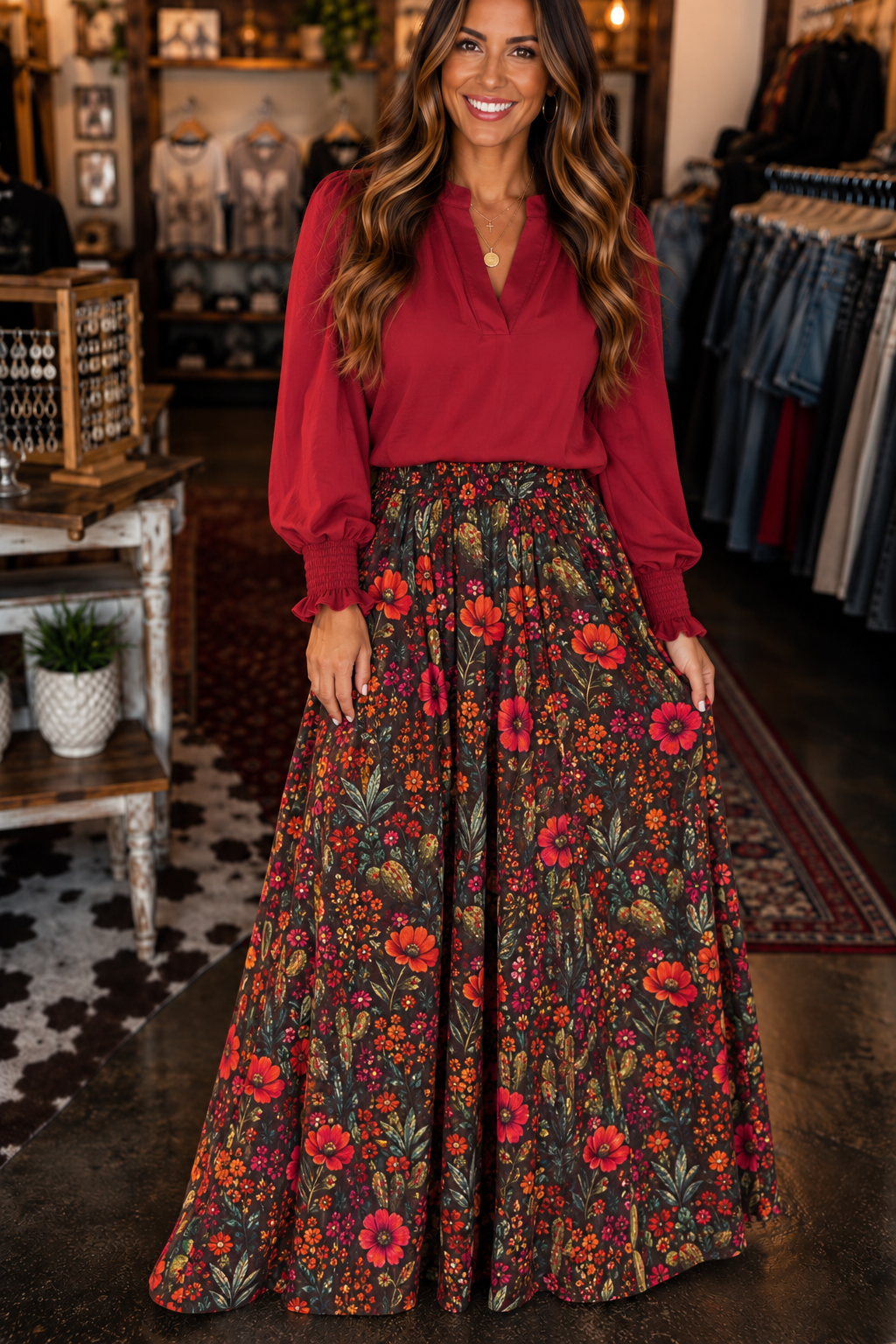CANYON CALL TOP - RUSTY RED