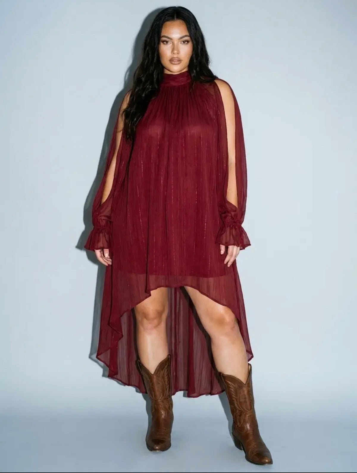Holiday Shimmer Cold shoulder dress   S-3X