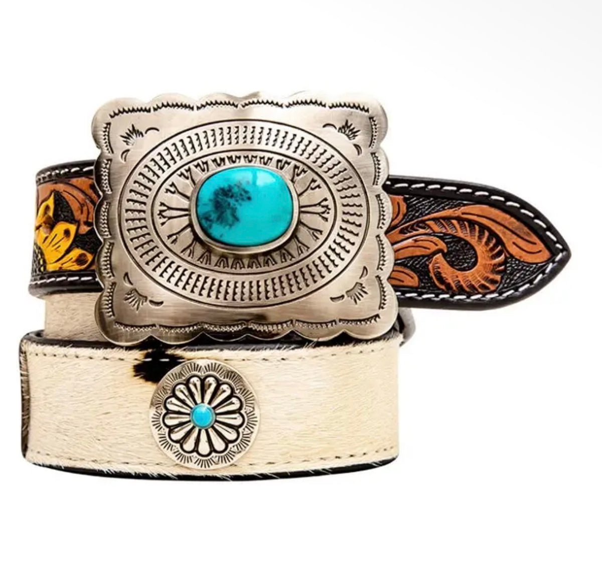 Myra Sunflower and cowhide belt