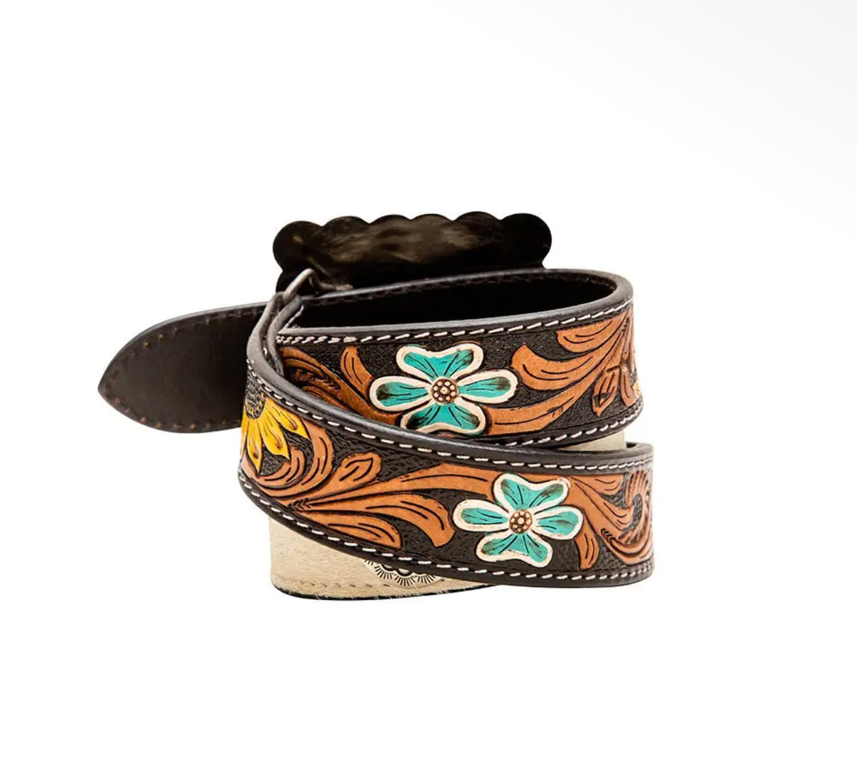 Myra Sunflower and cowhide belt