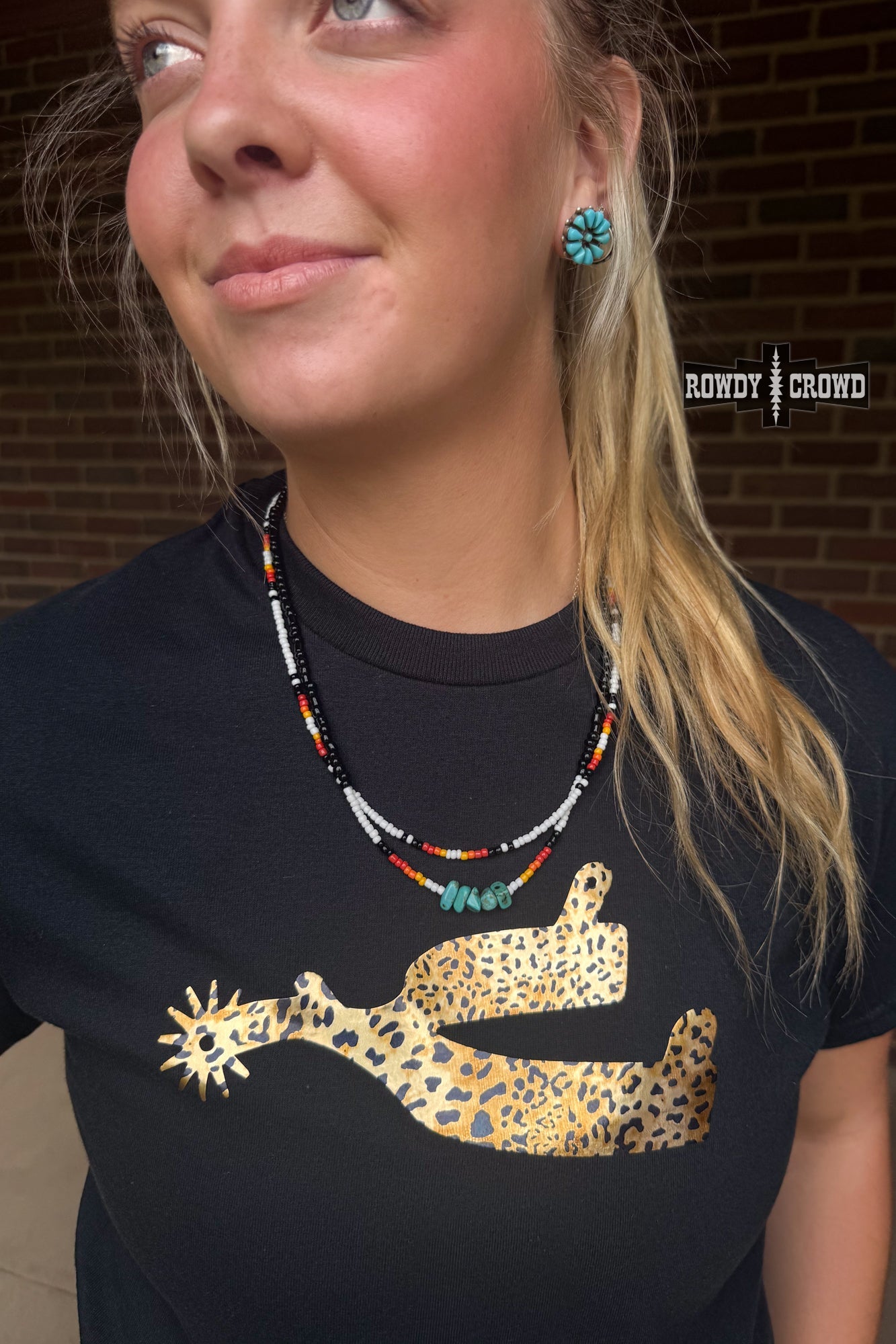 Leopard Spur Tee- BLACK