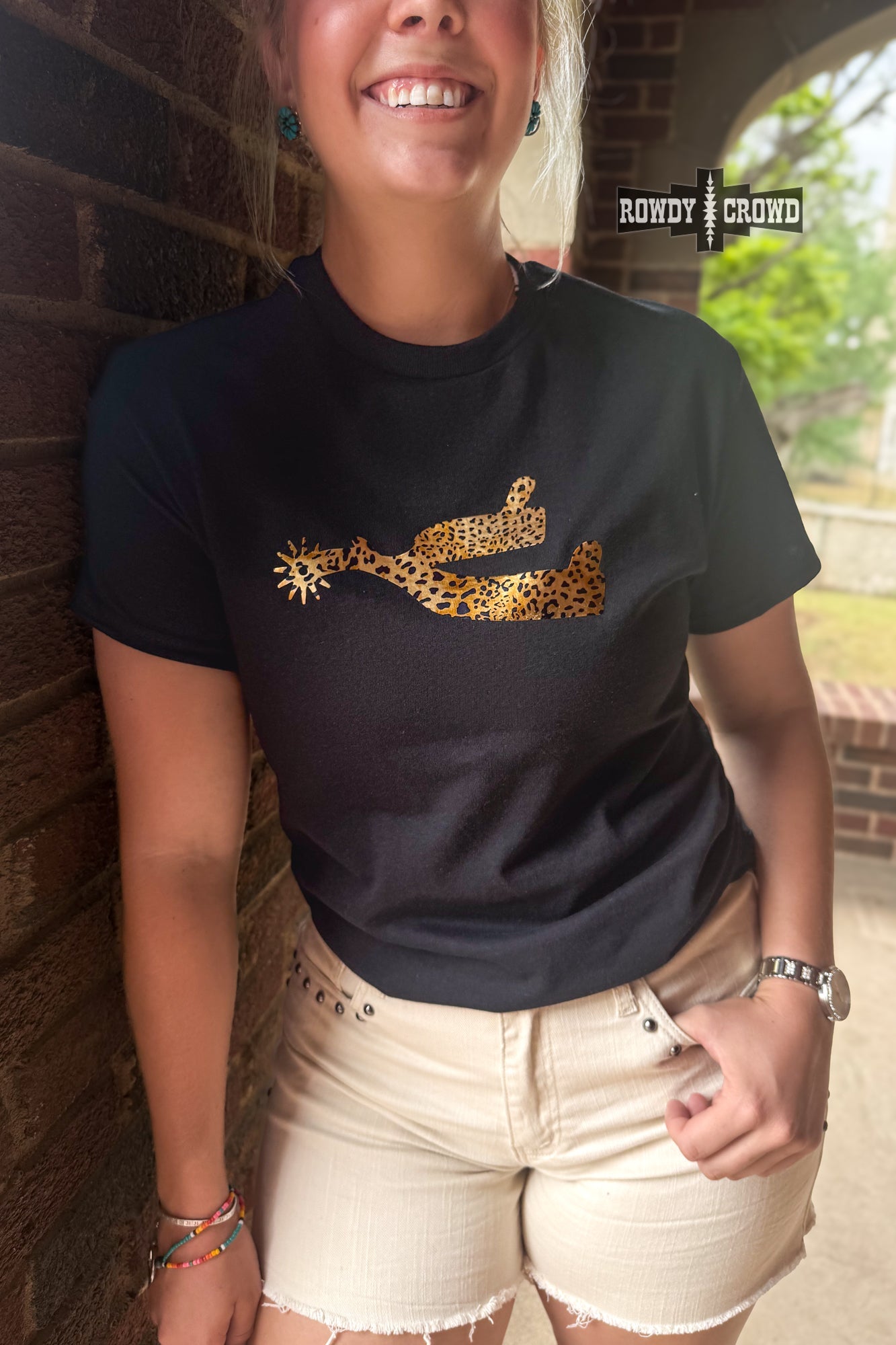 Leopard Spur Tee- BLACK