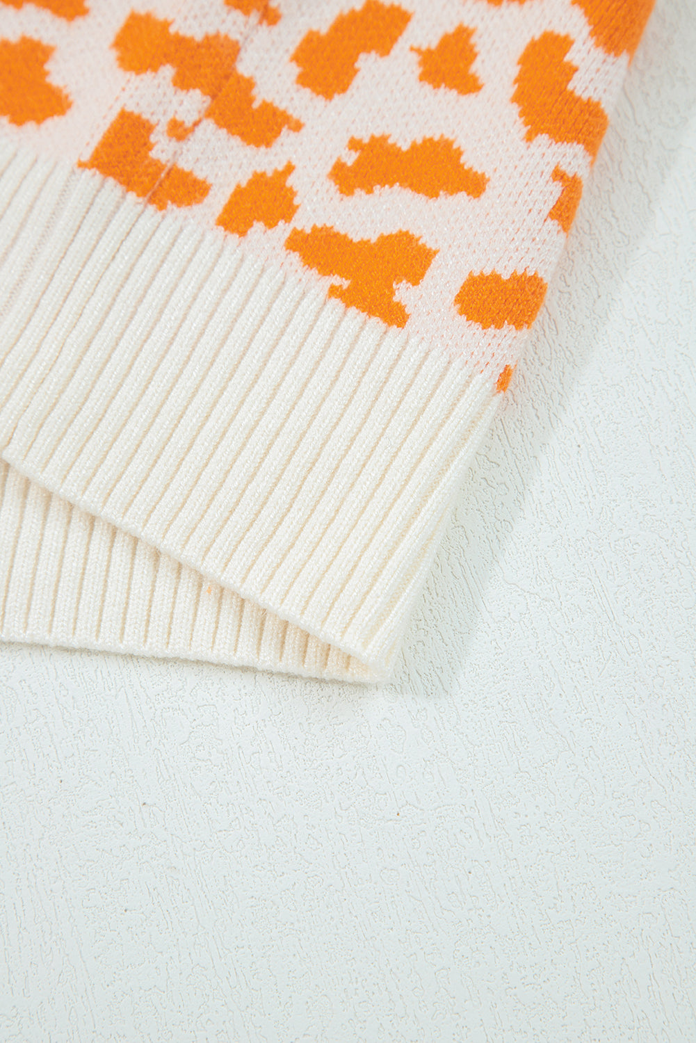 Khaki Leopard Drop Shoulder Knitted Cardigan